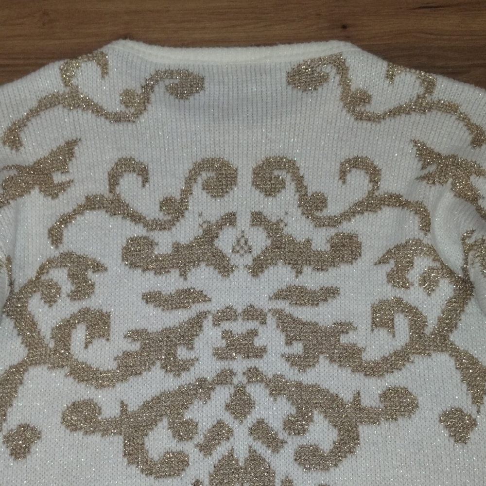 Elle Cream and Gold Patterned Sweater - Picture 4 of 5